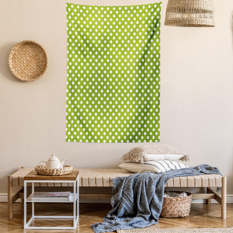 Polka Dots in Retro Style Tapestry