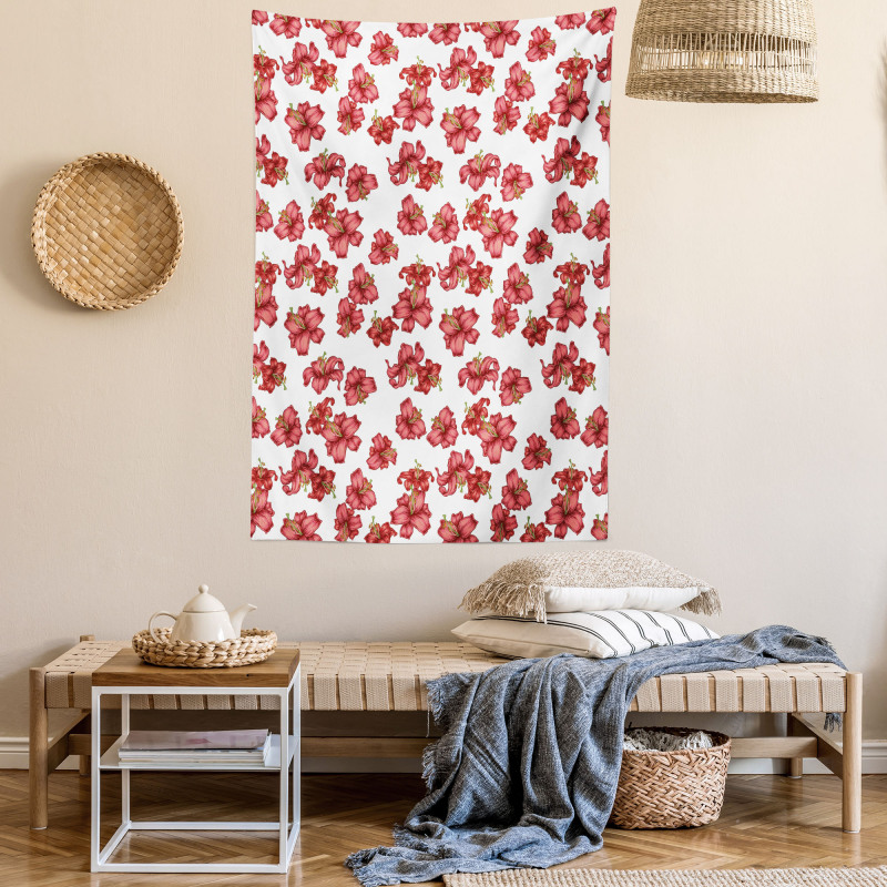 Vintage Style Lily Flowers Tapestry