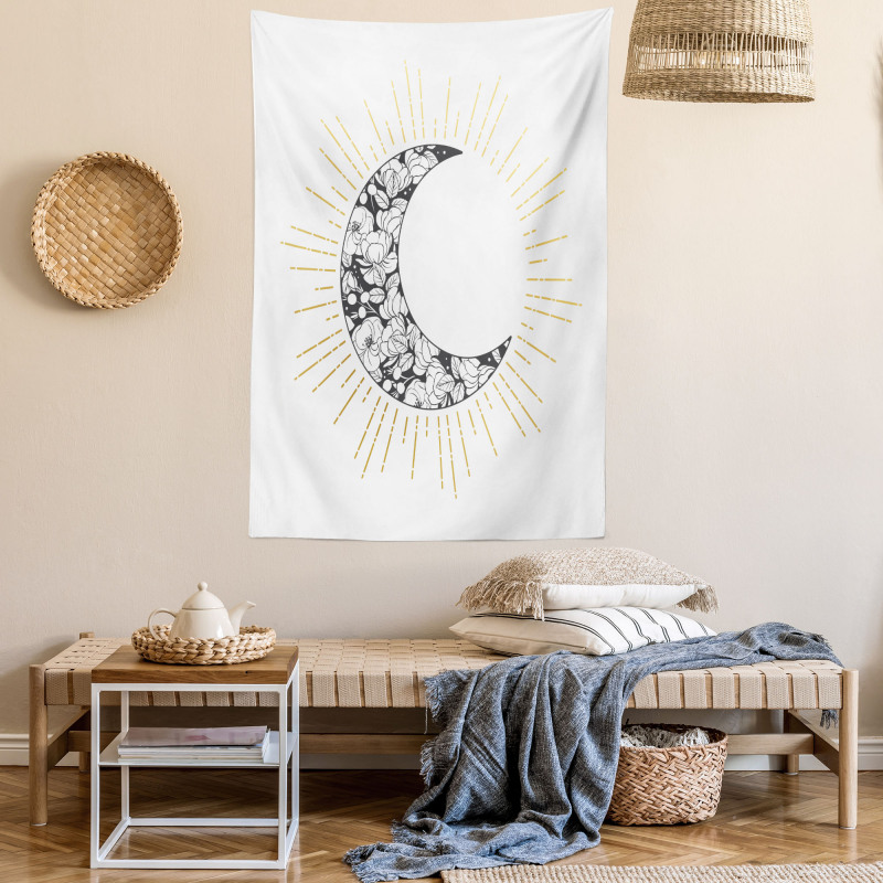 Crescent with Roses Art Tapestry