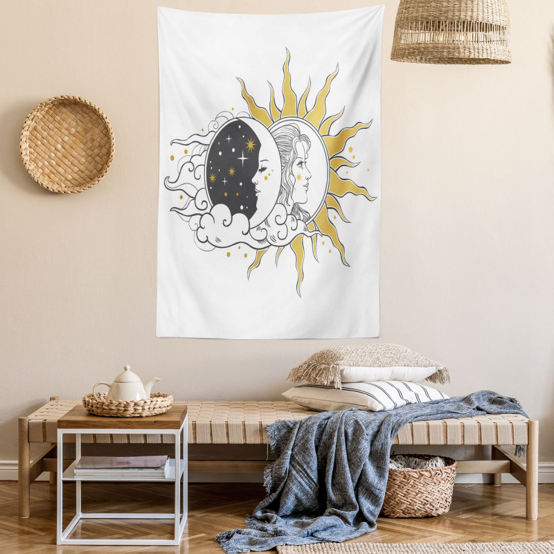 Woman Portrait in Sun Tapestry