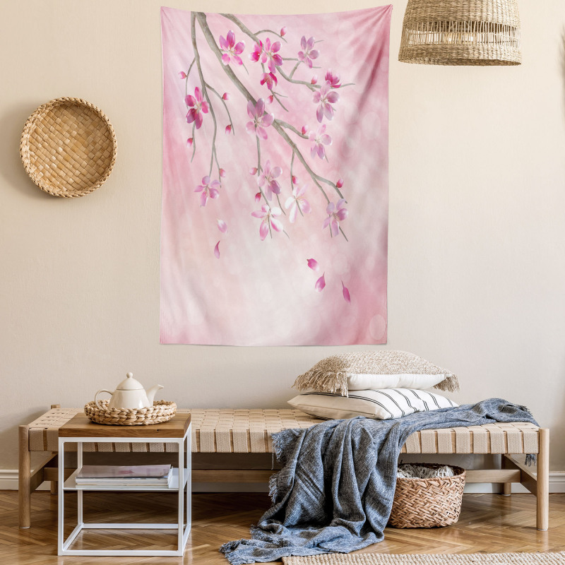 Tree Branch with Flowers Tapestry