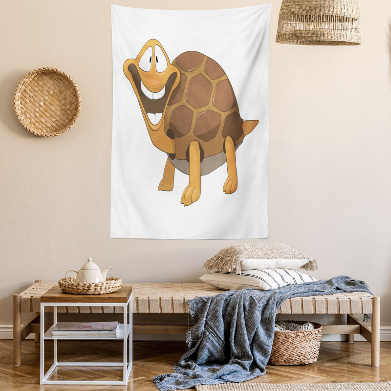 Single Happy Turtle Design Tapestry