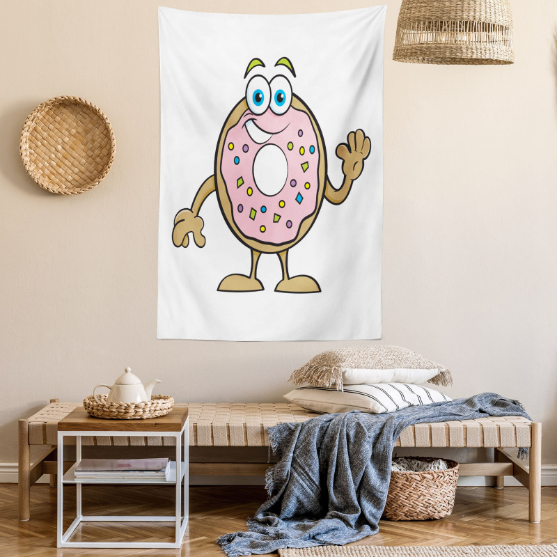 Waving Donut with Sprinkles Tapestry