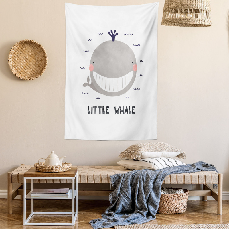 Big Mouth Little Whale Design Tapestry