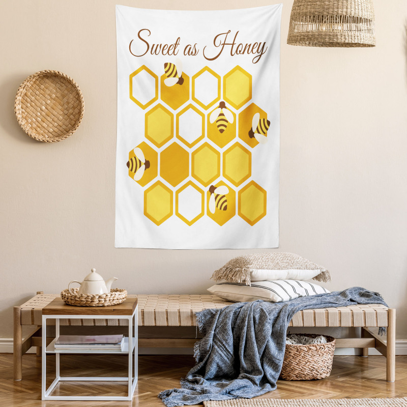 Cursive Wording Beehive Tapestry