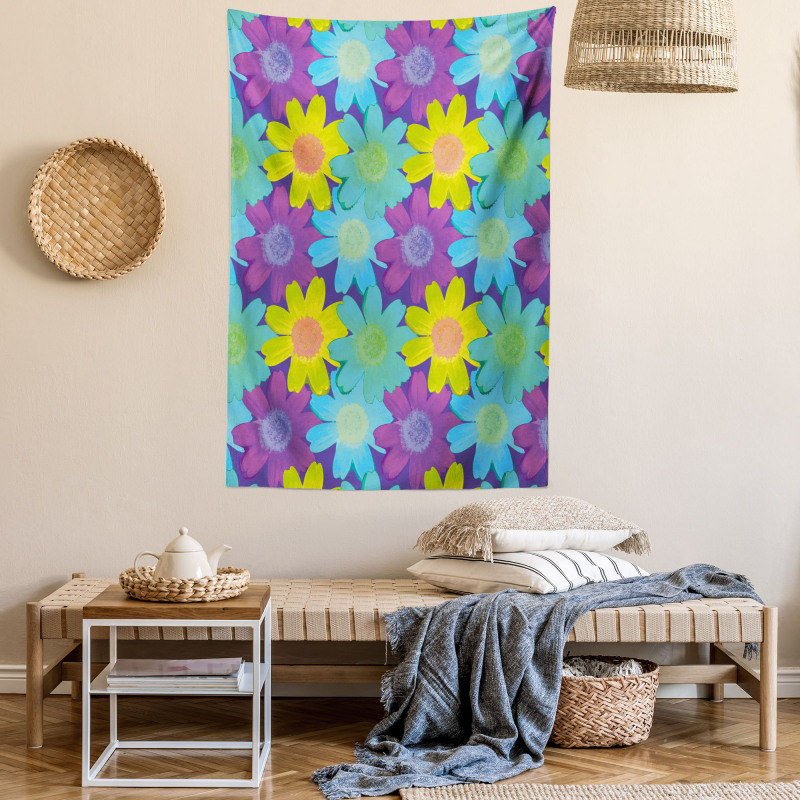 Watercolor Style 90s Pattern Tapestry