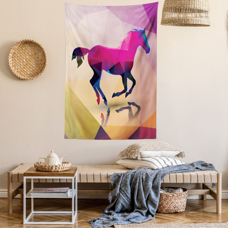 Geometric Horse Animal Tapestry