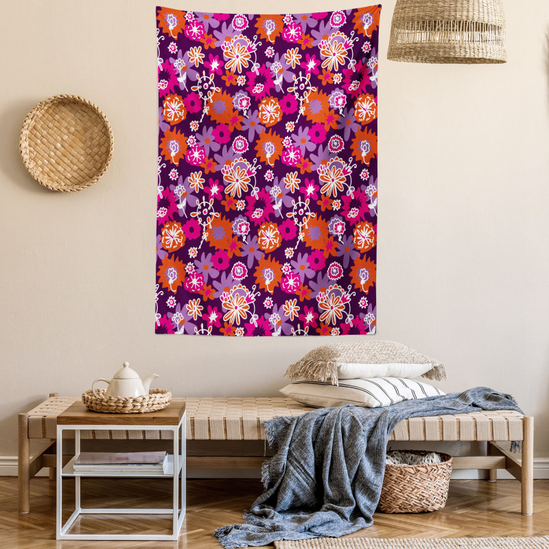 Spring Flowers Retro Style Tapestry