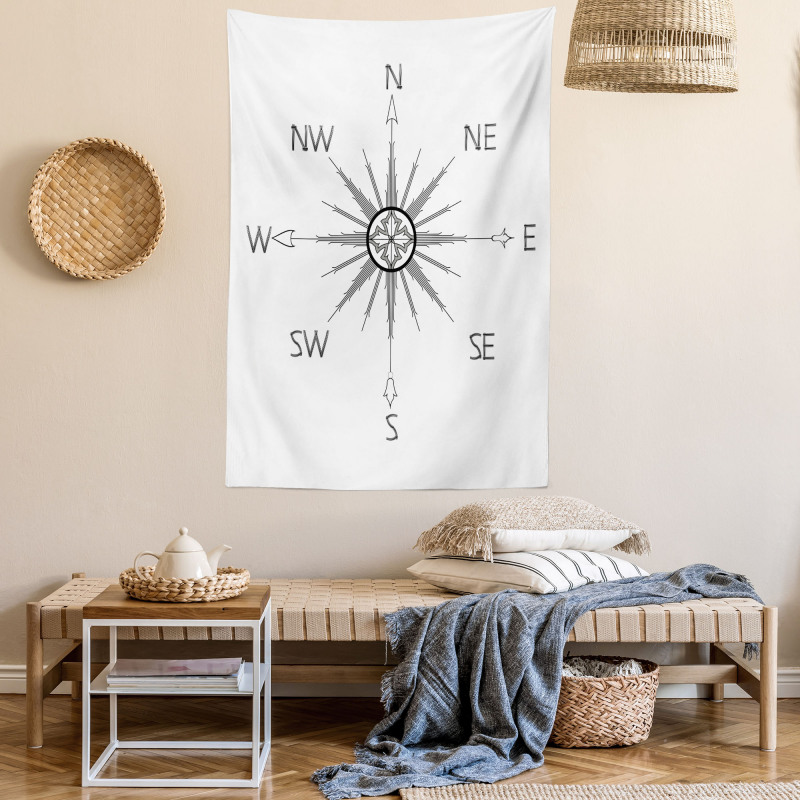 Compass Silhouette Tapestry