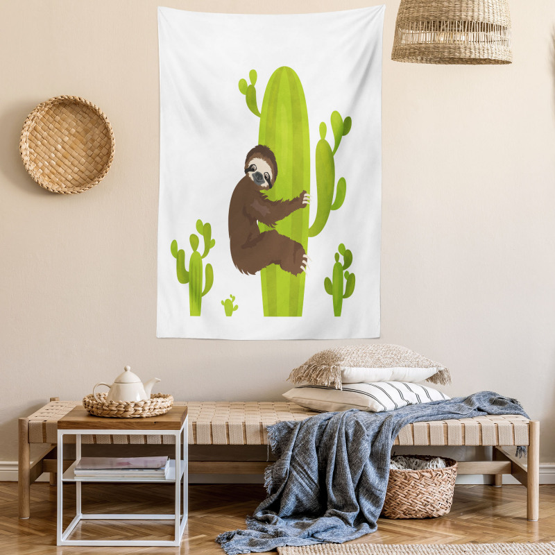 Lazy Hugging Cactus Tapestry