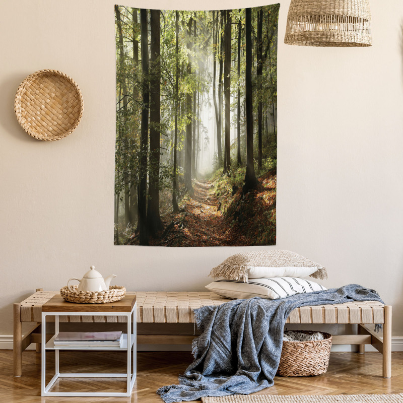 Mist Wilderness Mountain Tapestry