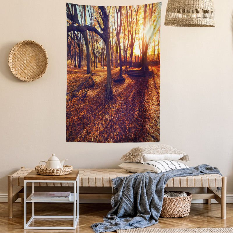 Sunset Forest Trees Tapestry