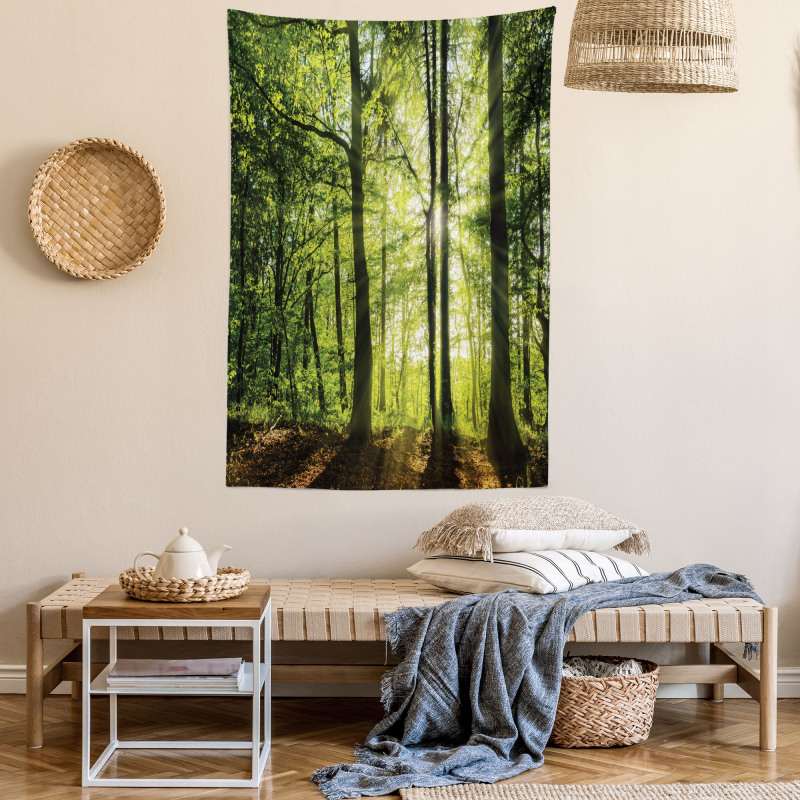 Sunny Forest Springtime Tapestry