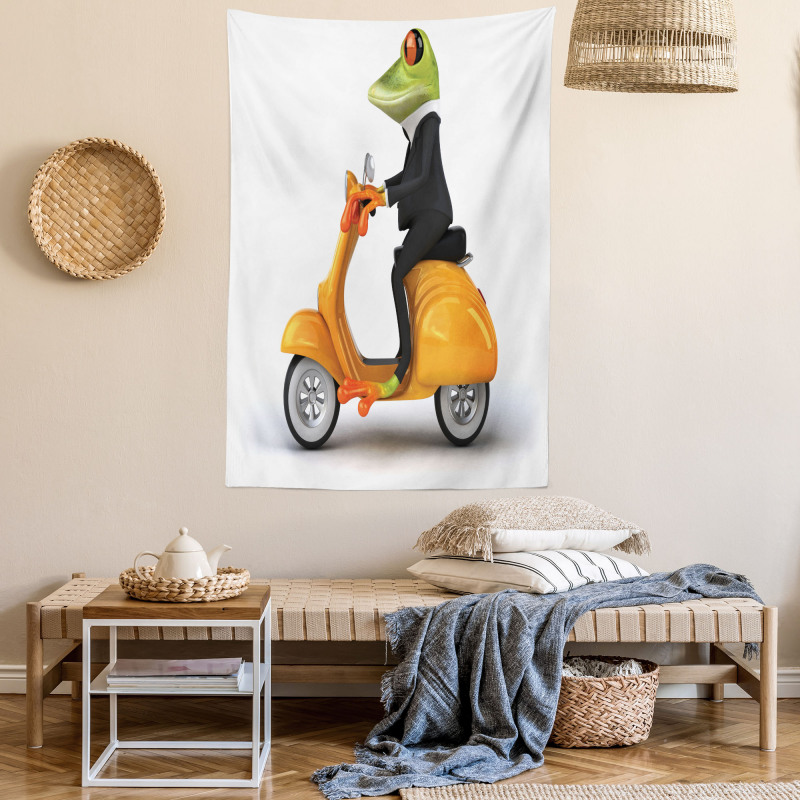 Italian Frog Motorcycle Tapestry