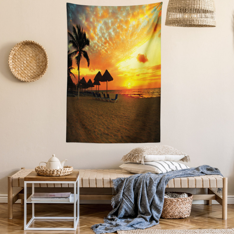 Romantic Sunset Scenery Tapestry