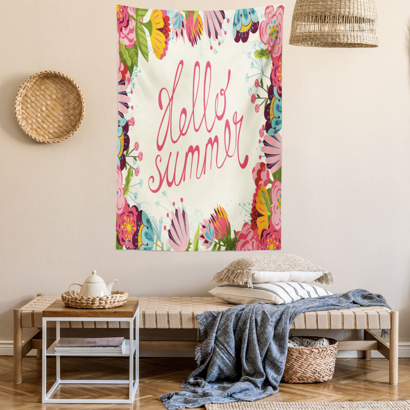 Hello Summer Garden Art Tapestry