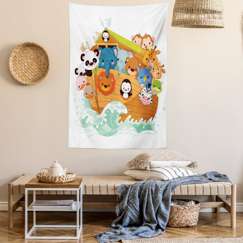 Colorful Ark Lions Tapestry