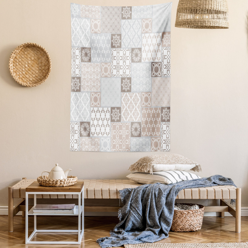 Pastel Oriental Motif Tapestry