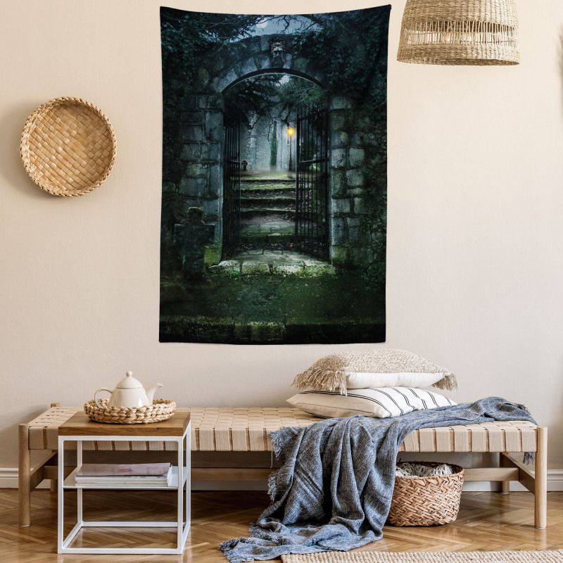 Dark Haunted Castle Tapestry