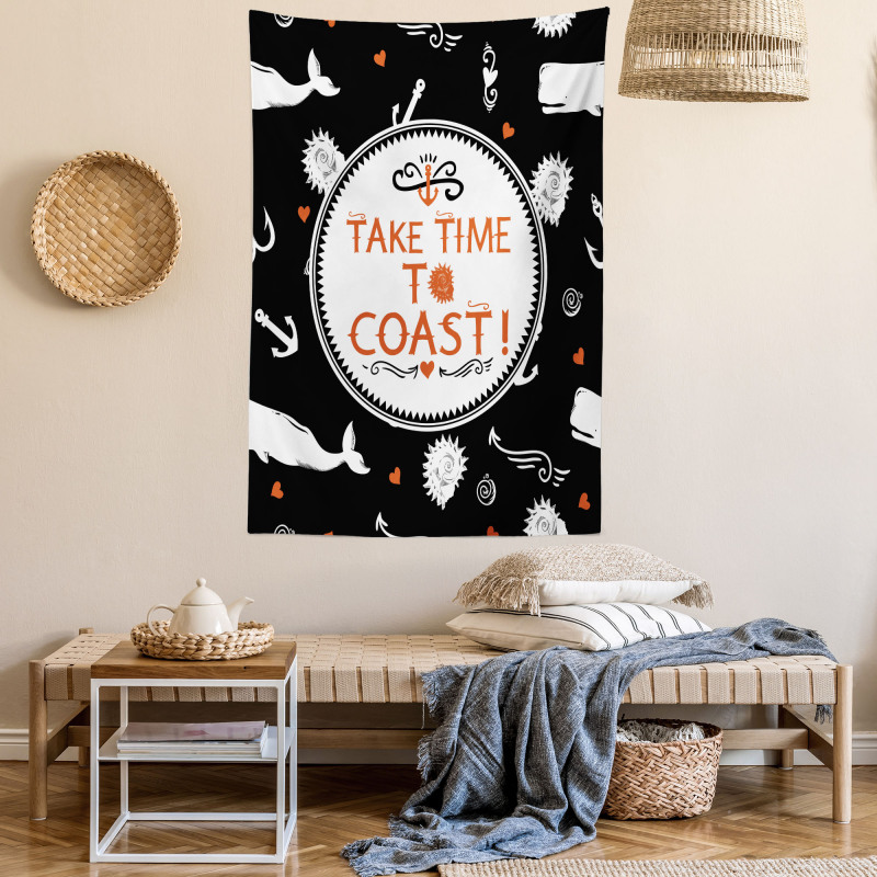 Nautical Take Time to Coast Tapestry