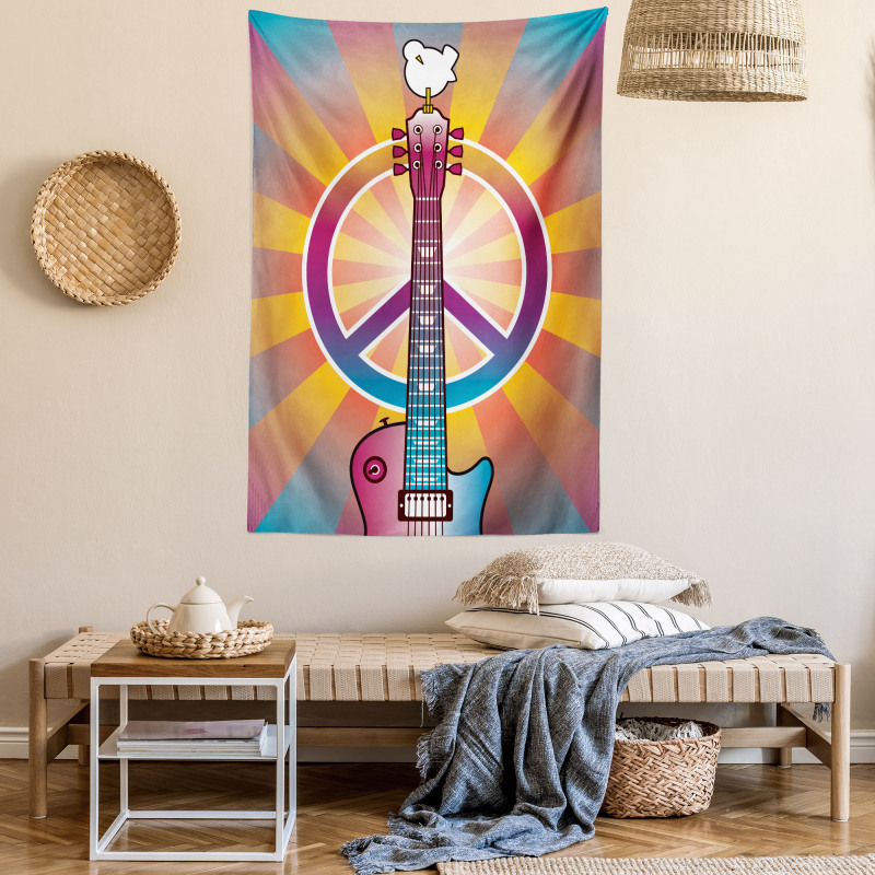 Guitar Peace Tapestry