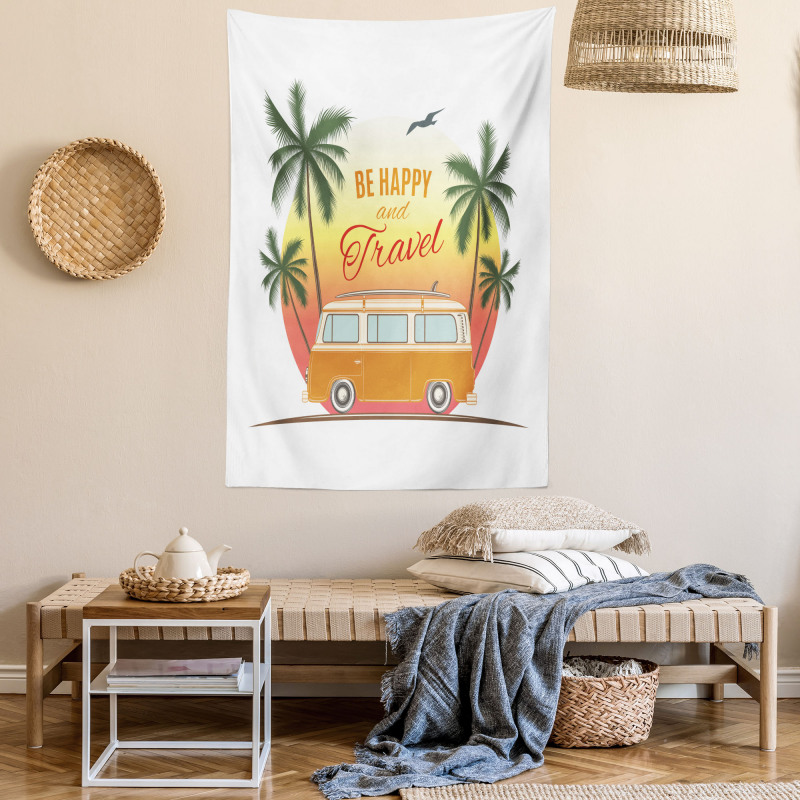 Retro Palms Free 60s Tapestry