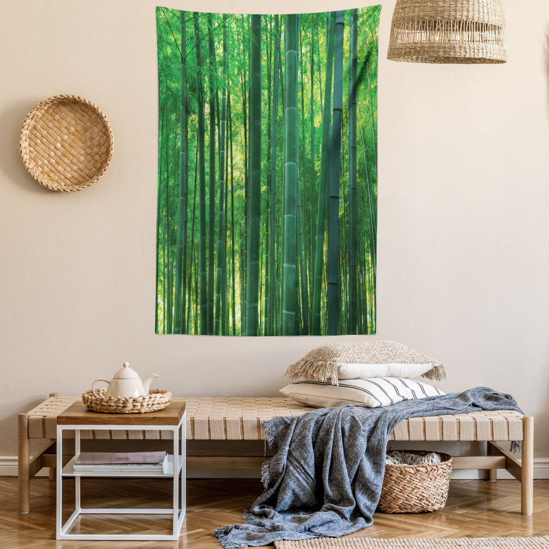 Green Wild Exotic Bamboo Tapestry