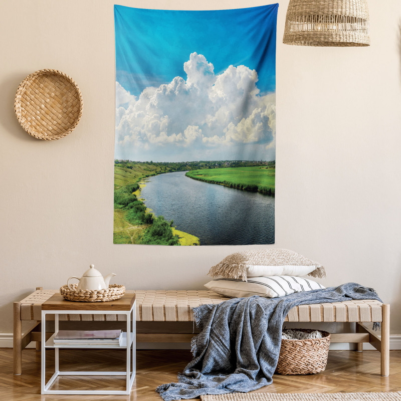 Clouds River Meadows Tapestry