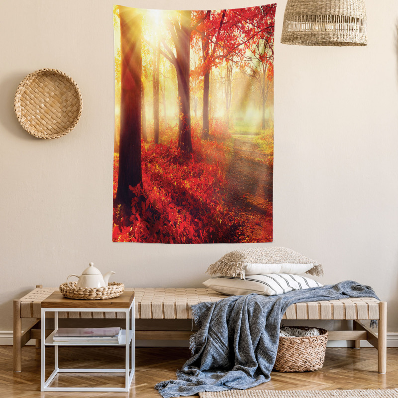 Misty Morning in Forest Tapestry