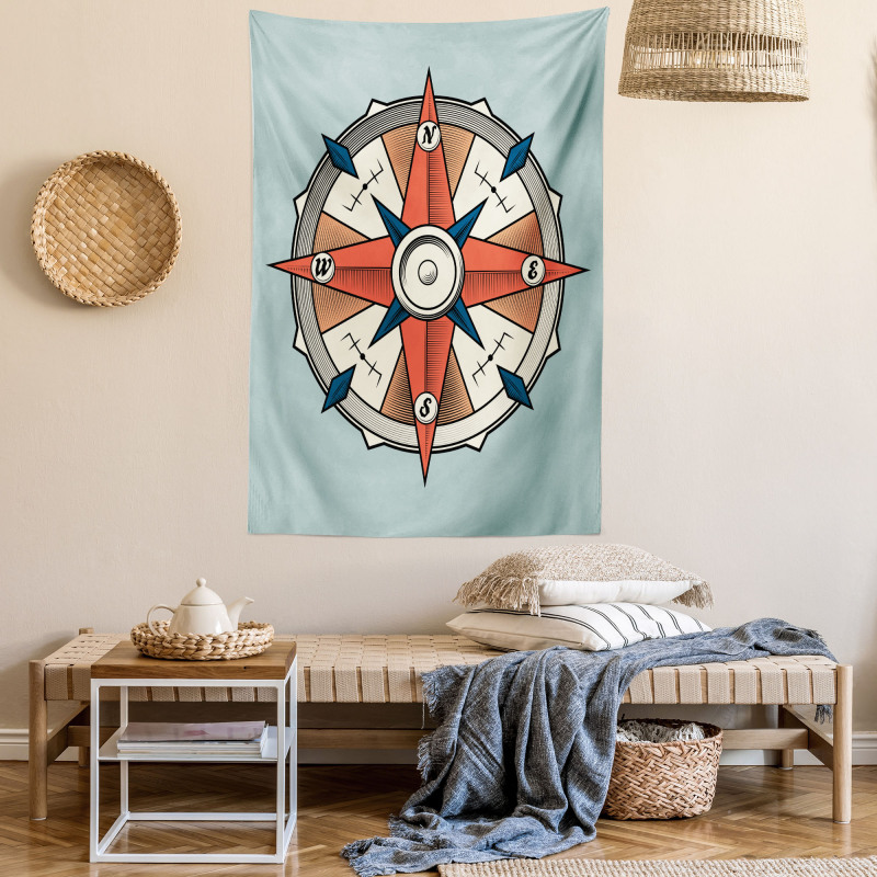 Cruise Compass Grunge Tapestry