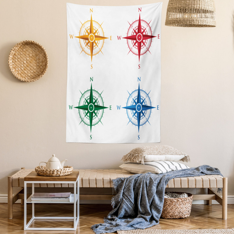 Colorful Compasses Tapestry