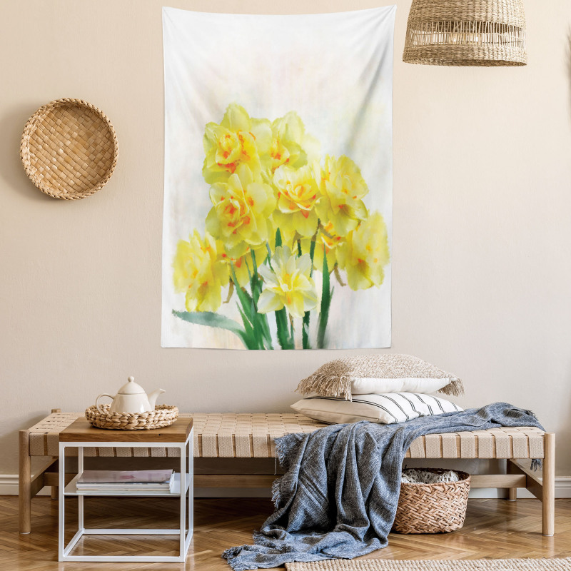 Paint of Daffodils Bouquet Tapestry