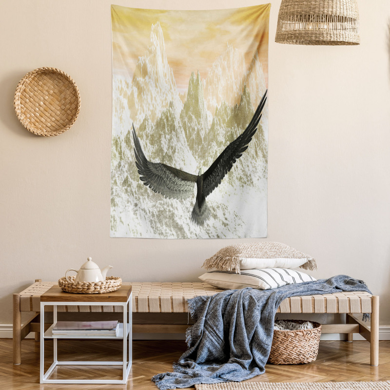 Eagle Flying Mountains Tapestry