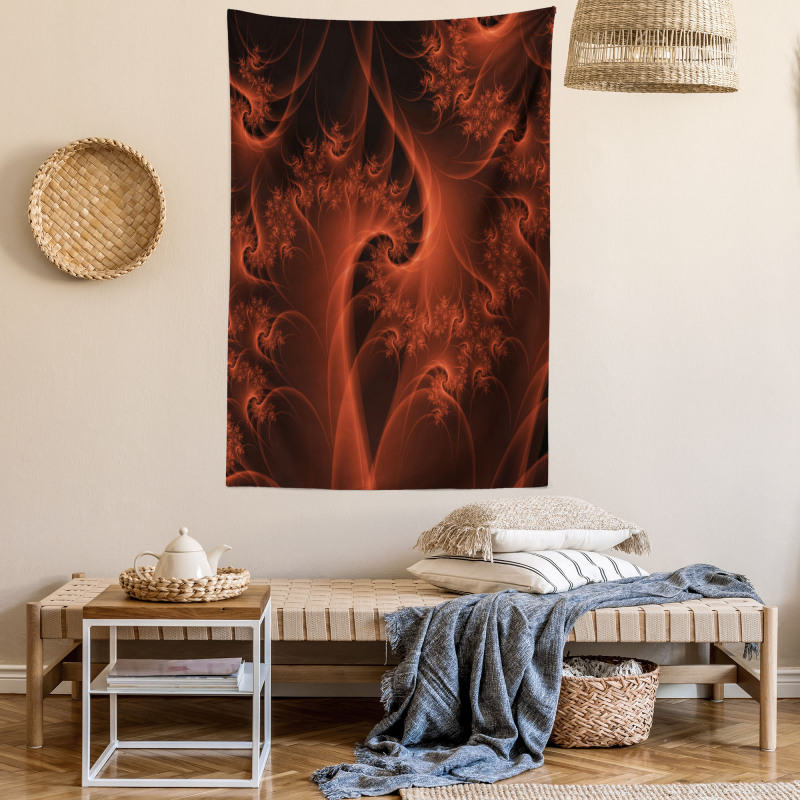 Digital Swirls Floral Tapestry