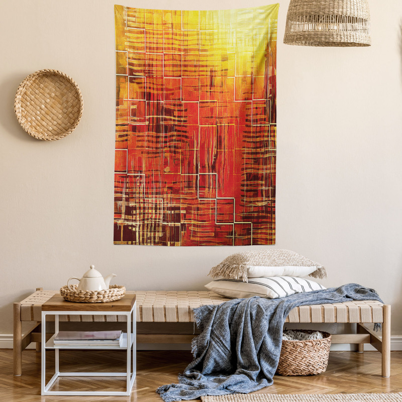 Grunge Retro Mosaic Tapestry