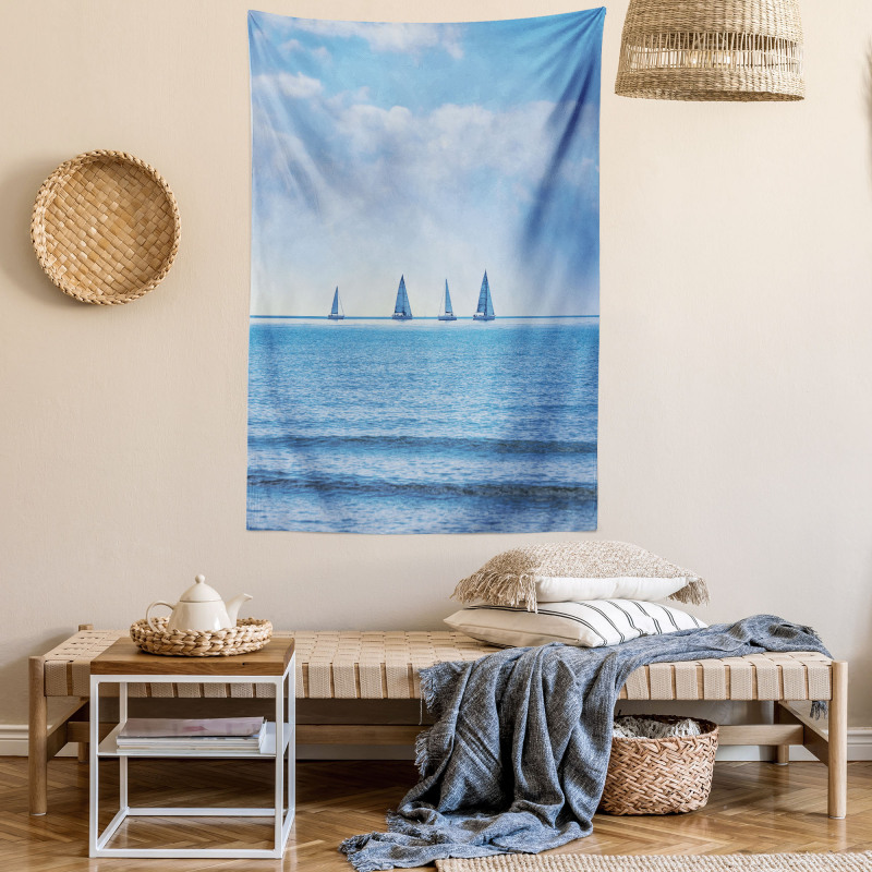 Sailing Boat on Ocean Tapestry