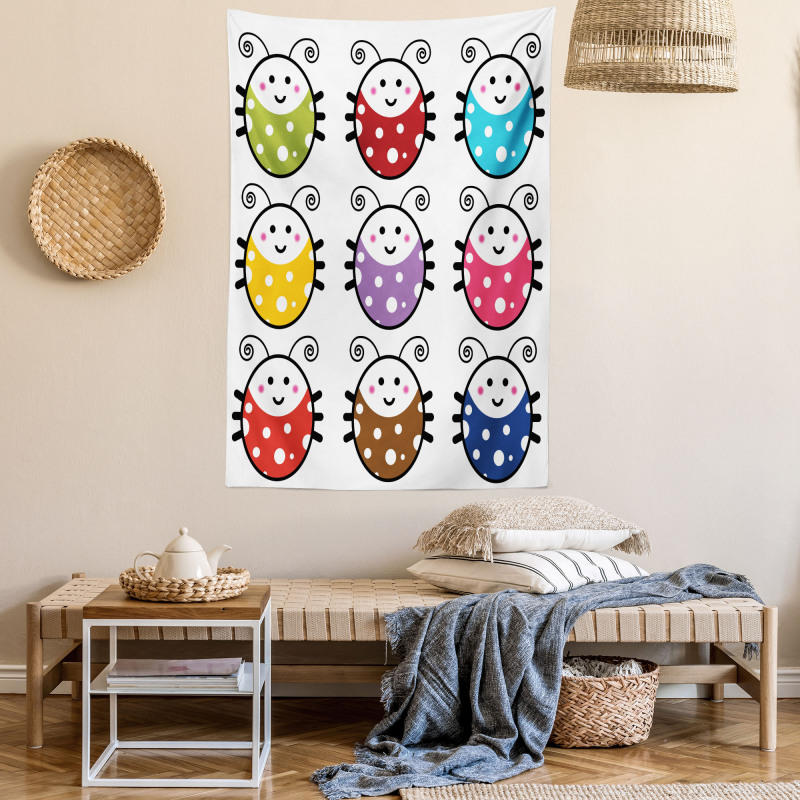 Smiling Ladybugs Set Tapestry