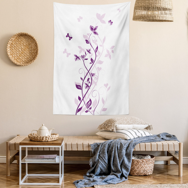 Violet Tree Blossoms Tapestry