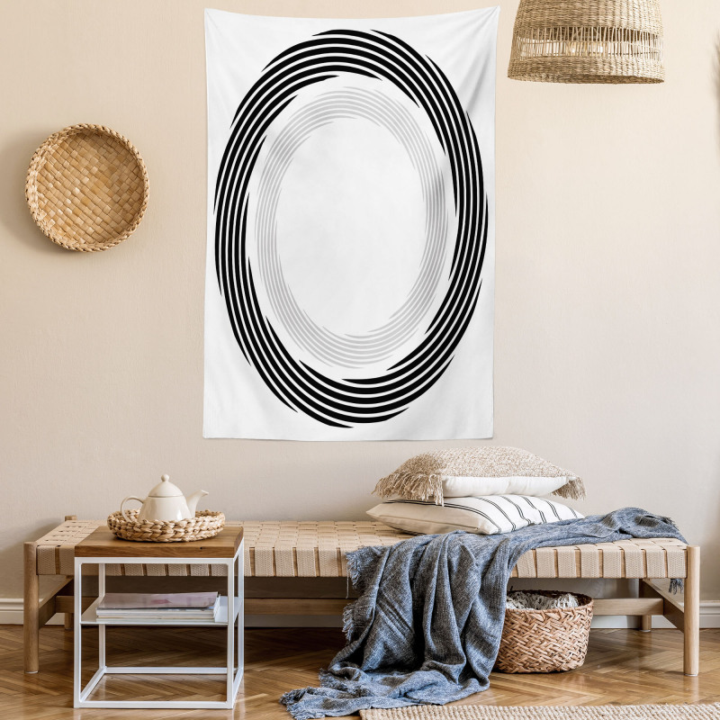 Abstract Art Theme White Tapestry