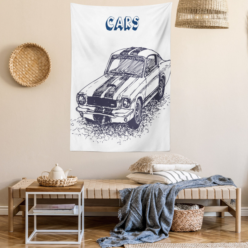 Sports Car Grunge Tapestry