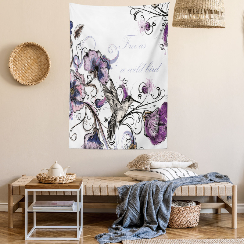 Ornate Flowers Leaves Tapestry