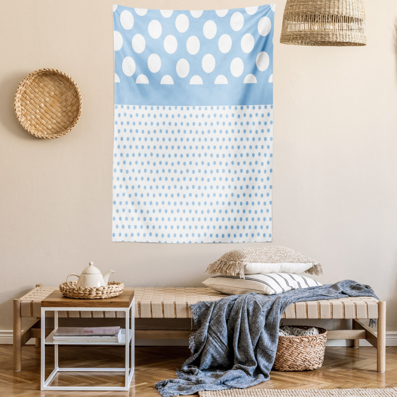 Baby Blue Polka Dots Tapestry