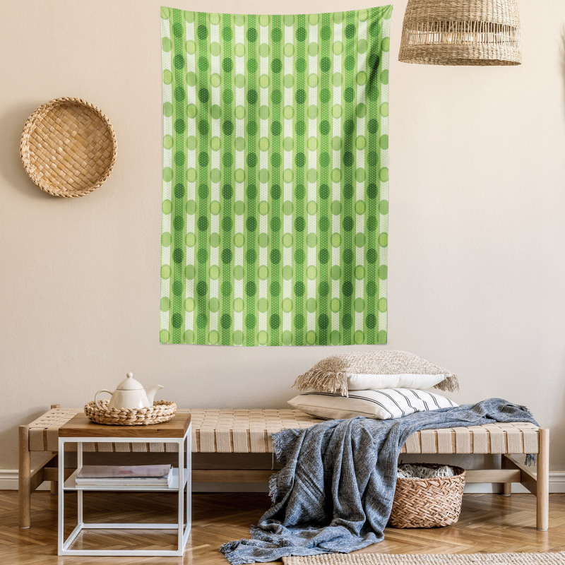 Polka Dots Striped Retro Tapestry