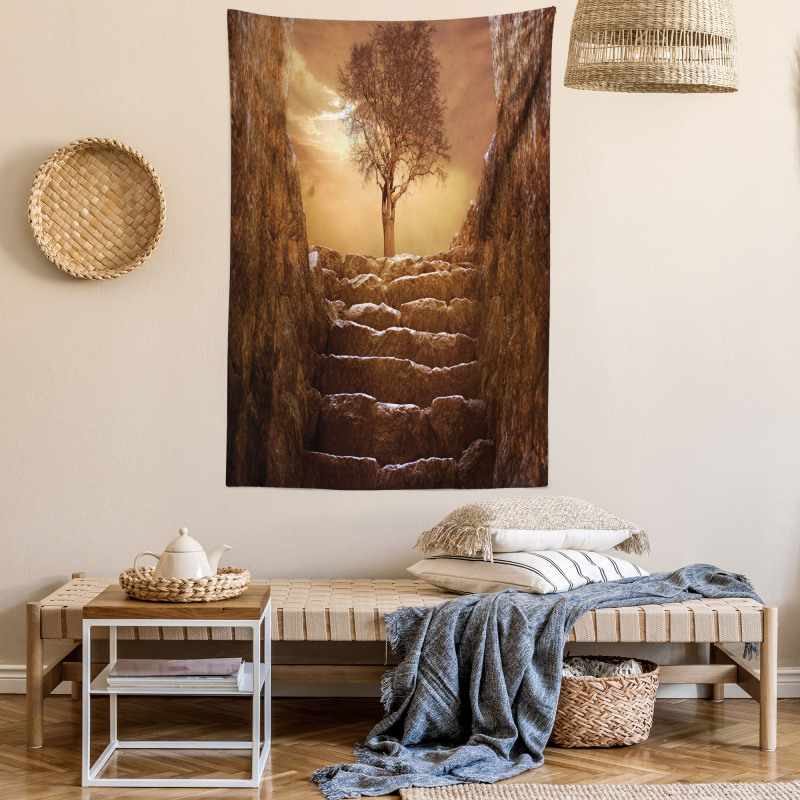 Brown Sky Sunset Cloudy Tapestry