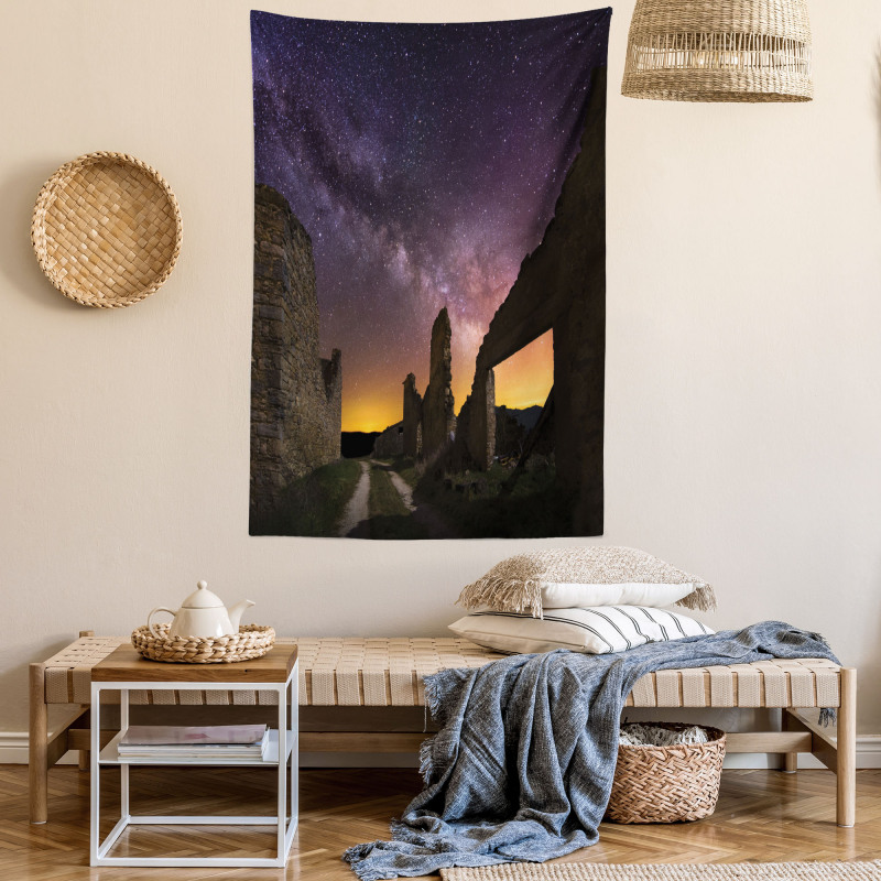 Roman Ruins at Night Tapestry