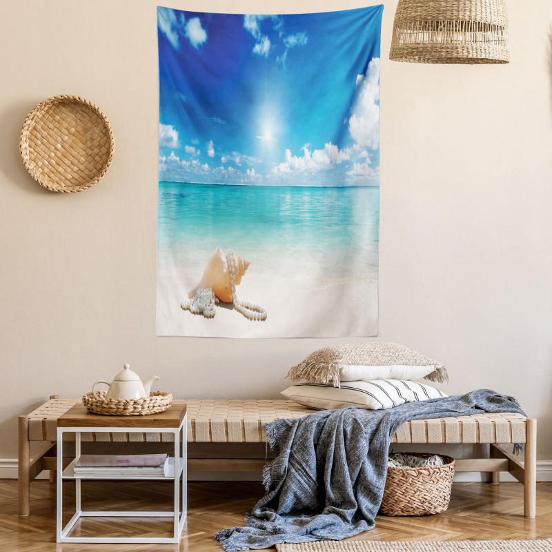 Seashells Tropical Beach Tapestry