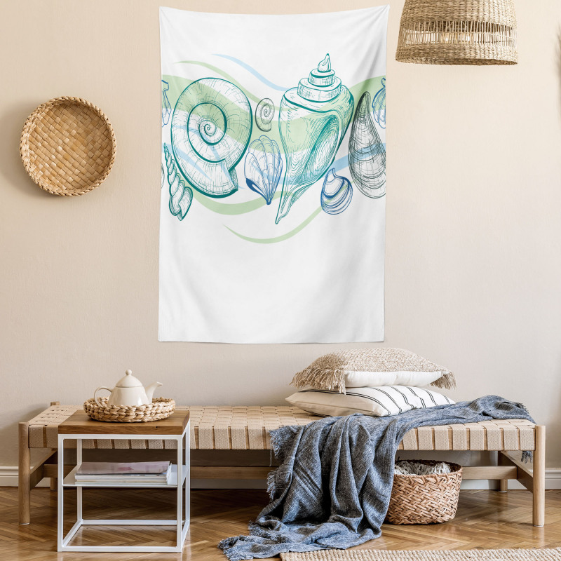 Pastel Color Sealife Tapestry