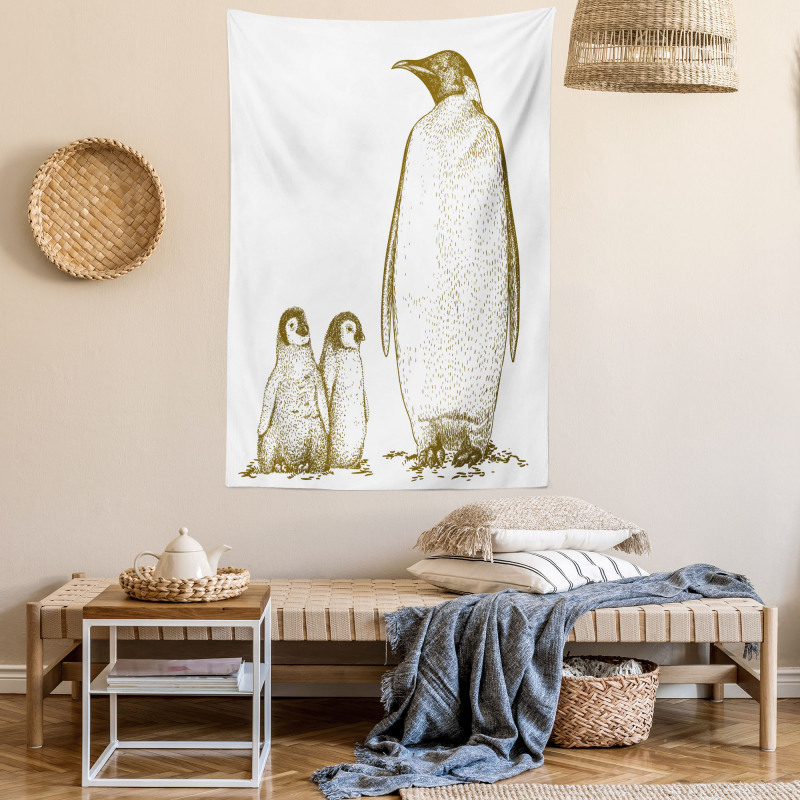 King and Baby Penguin Tapestry