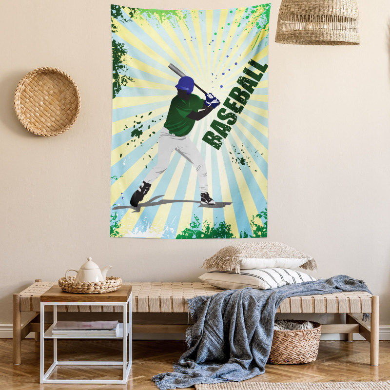 Grunge Baseball Pop Art Tapestry