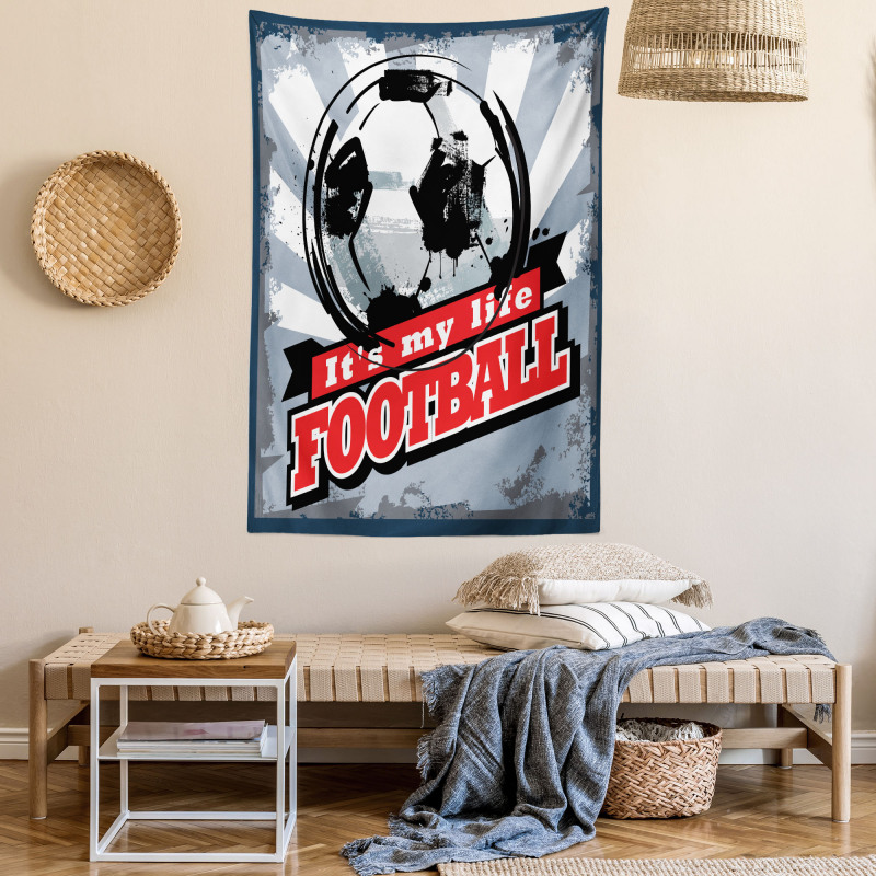 Grungy Football Pop Art Tapestry